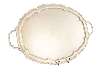 Lot A 20TH CENTURY SILVER TRAY