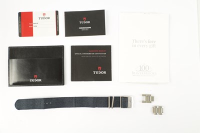 Lot 330 - A GENTLEMAN'S STEEL TUDOR BLACK BAY CHRONOGRAPH WRISTWATCH