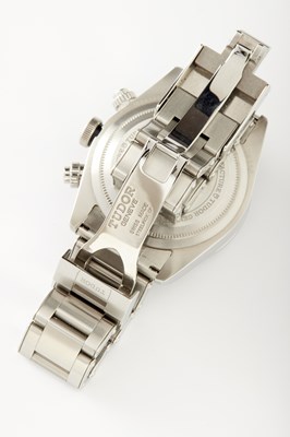 Lot 330 - A GENTLEMAN'S STEEL TUDOR BLACK BAY CHRONOGRAPH WRISTWATCH