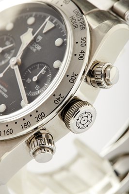 Lot 330 - A GENTLEMAN'S STEEL TUDOR BLACK BAY CHRONOGRAPH WRISTWATCH