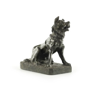 Lot A 19TH CENTURY ITALIAN SERPENTINE SCULPTURE AFTER THE GRAND TOUR JENNINGS DOG