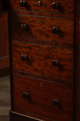 Lot 1180 - A GOOD REGENCY FIGURED MAHOGANY PARTNERS DESK STAMPED GILLOWS
