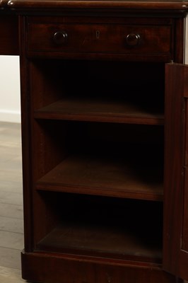 Lot 1180 - A GOOD REGENCY FIGURED MAHOGANY PARTNERS DESK STAMPED GILLOWS