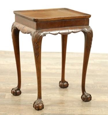 Lot 345 - A QUEEN ANNE STYLE WALNUT SILVER TABLE OF SMALL SIZE