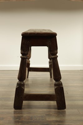 Lot 79 - A 17TH CENTURY STYLE JOINED OAK BENCH / LONG STOOL