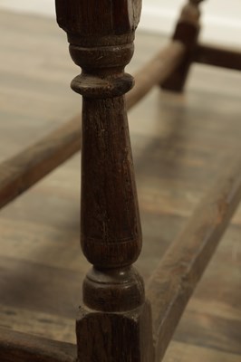 Lot 79 - A 17TH CENTURY STYLE JOINED OAK BENCH / LONG STOOL