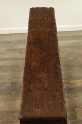 Lot 79 - A 17TH CENTURY STYLE JOINED OAK BENCH / LONG STOOL