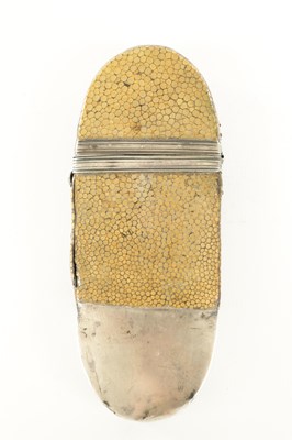 Lot 654 - A GEORGIAN SHAGREEN CASE AND SPECTACLES