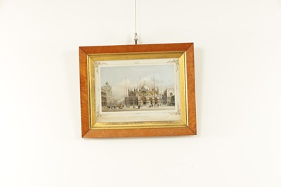 Lot 851 - A PAIR OF VENETIAN PRINTS IN GLAZED MAPLE FRAMES