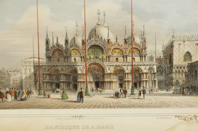 Lot 851 - A PAIR OF VENETIAN PRINTS IN GLAZED MAPLE FRAMES