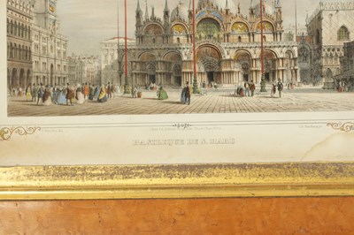 Lot 851 - A PAIR OF VENETIAN PRINTS IN GLAZED MAPLE FRAMES