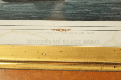 Lot 851 - A PAIR OF VENETIAN PRINTS IN GLAZED MAPLE FRAMES