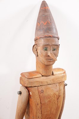 Lot 618 - A 19TH CENTURY WOODEN LAY FIGURE OF PINOCCHIO
