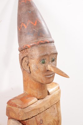 Lot 618 - A 19TH CENTURY WOODEN LAY FIGURE OF PINOCCHIO