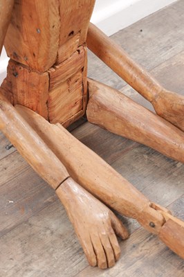 Lot 618 - A 19TH CENTURY WOODEN LAY FIGURE OF PINOCCHIO