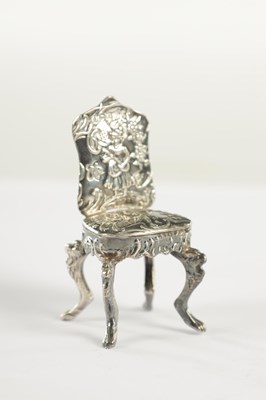 Lot 254 - A COLLECTION OF CONTINENTAL SILVER MINIATURE FURNITURE