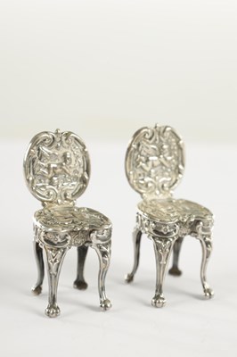 Lot 254 - A COLLECTION OF CONTINENTAL SILVER MINIATURE FURNITURE