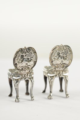 Lot 254 - A COLLECTION OF CONTINENTAL SILVER MINIATURE FURNITURE