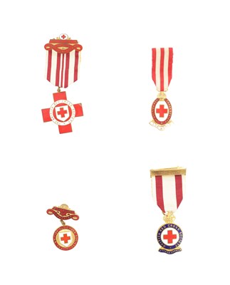 Lot 474 - A SET OF FOUR BRITISH EARLY 20TH CENTURY RED CROSS PROFICIENCY AND SERVICE MEDALS
