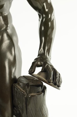 Lot ISAAK DUCHEMIN. A LATE 19TH CENTURY PATINATED BRONZE FIGURE