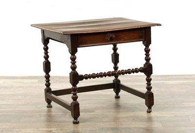 Lot 1346 - AN EXCEPTIONAL LATE 17TH CENTURY WILLIAM AND MARY OAK SIDE TABLE