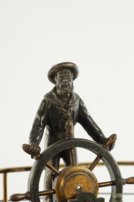 Lot 996 - GUILMET, PARIS. A LATE 19TH CENTURY FRENCH INDUSTRIAL AUTOMATION "HELMSMAN" TABLE CLOCK