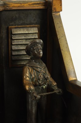 Lot 996 - GUILMET, PARIS. A LATE 19TH CENTURY FRENCH INDUSTRIAL AUTOMATION "HELMSMAN" TABLE CLOCK