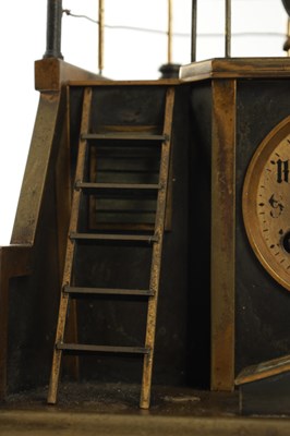 Lot 996 - GUILMET, PARIS. A LATE 19TH CENTURY FRENCH INDUSTRIAL AUTOMATION "HELMSMAN" TABLE CLOCK
