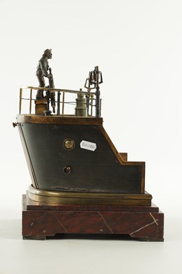 Lot 996 - GUILMET, PARIS. A LATE 19TH CENTURY FRENCH INDUSTRIAL AUTOMATION "HELMSMAN" TABLE CLOCK