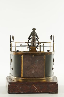 Lot 996 - GUILMET, PARIS. A LATE 19TH CENTURY FRENCH INDUSTRIAL AUTOMATION "HELMSMAN" TABLE CLOCK