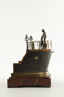 Lot 996 - GUILMET, PARIS. A LATE 19TH CENTURY FRENCH INDUSTRIAL AUTOMATION "HELMSMAN" TABLE CLOCK