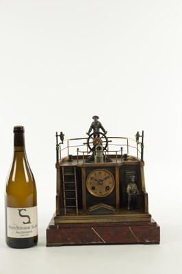 Lot 996 - GUILMET, PARIS. A LATE 19TH CENTURY FRENCH INDUSTRIAL AUTOMATION "HELMSMAN" TABLE CLOCK