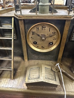 Lot 996 - GUILMET, PARIS. A LATE 19TH CENTURY FRENCH INDUSTRIAL AUTOMATION "HELMSMAN" TABLE CLOCK