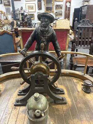 Lot 996 - GUILMET, PARIS. A LATE 19TH CENTURY FRENCH INDUSTRIAL AUTOMATION "HELMSMAN" TABLE CLOCK