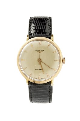 Lot 315 - A 1960S 18CT GOLD LONGINES AUTOMATIC WRISTWATCH