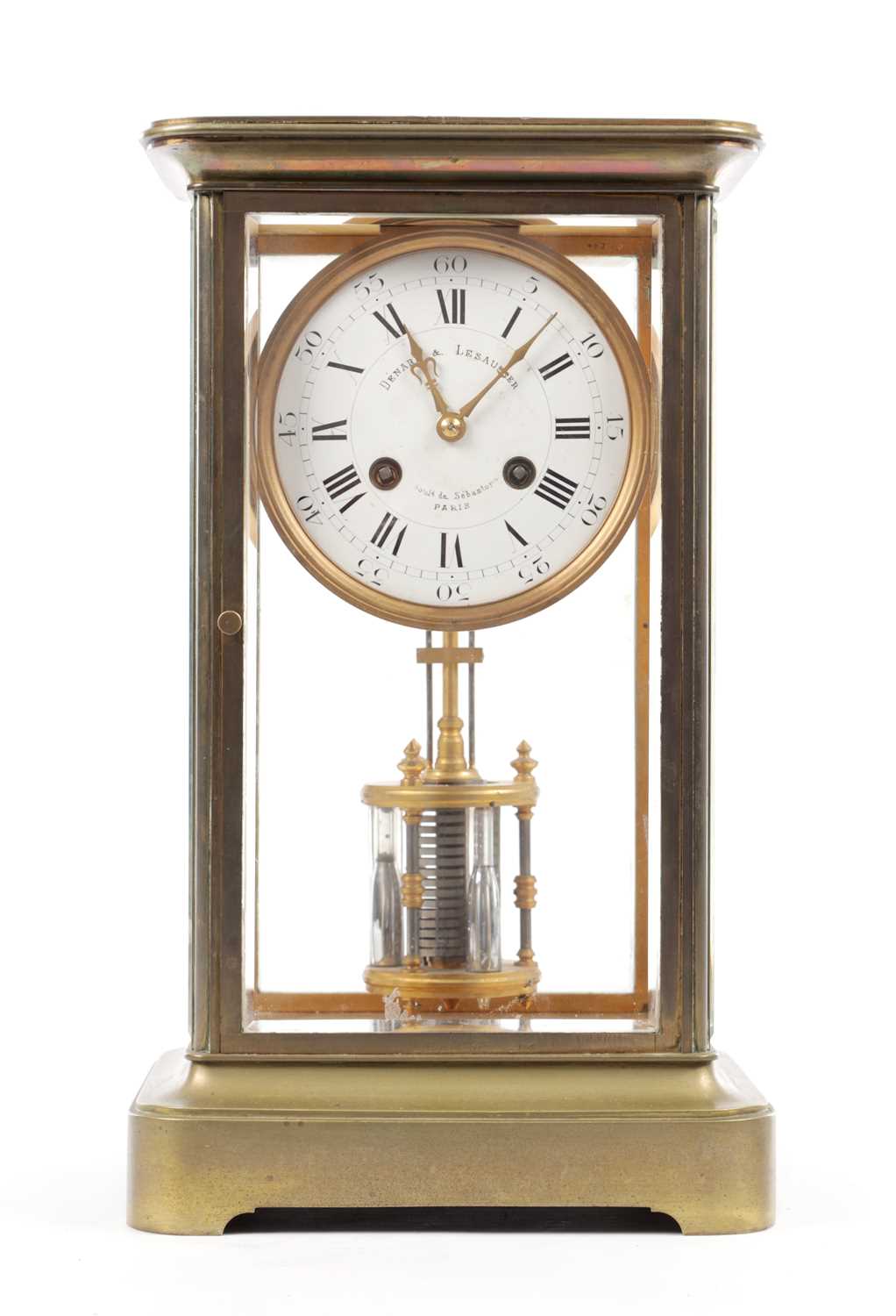 Lot 1120 - GUILMET, PARIS. A RARE LATE 19TH CENTURY FRENCH FOUR-GLASS TORSION CLOCK