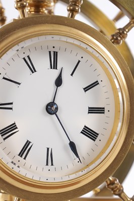 Lot 970 - A LATE 19TH CENTURY FRENCH INDUSTRIAL GILT BRASS AND ROUGE MARBLE MARITIME CLOCK COMPENDIUM