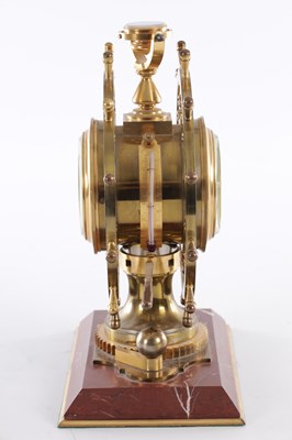 Lot 970 - A LATE 19TH CENTURY FRENCH INDUSTRIAL GILT BRASS AND ROUGE MARBLE MARITIME CLOCK COMPENDIUM