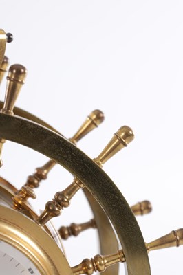 Lot 970 - A LATE 19TH CENTURY FRENCH INDUSTRIAL GILT BRASS AND ROUGE MARBLE MARITIME CLOCK COMPENDIUM