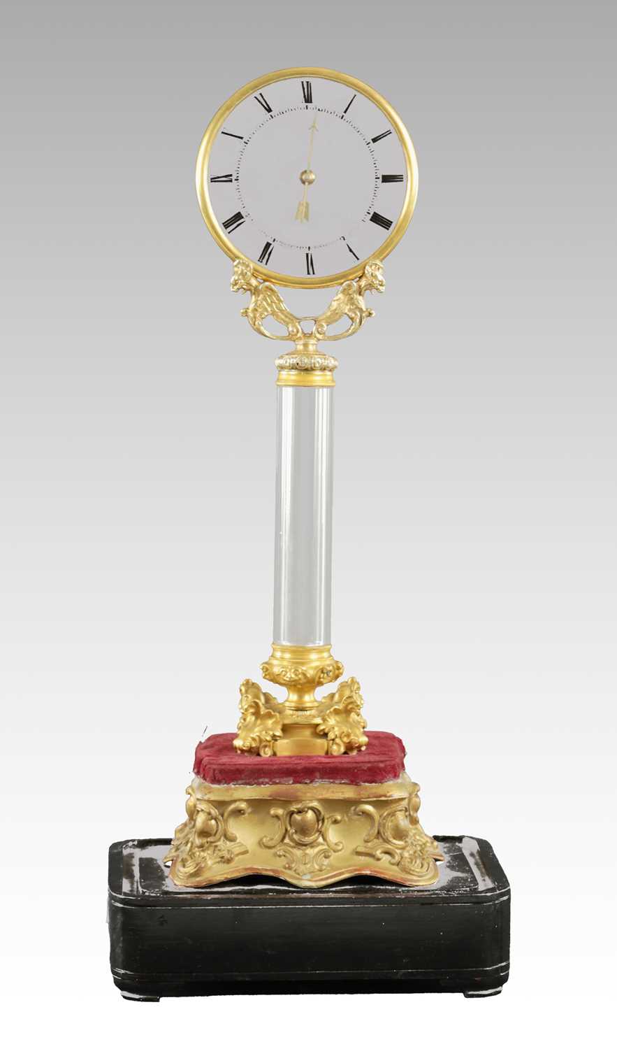 Lot 1057 - JEAN EUGENE ROBERT-HOUDIN, PARIS. A RARE MID 19TH CENTURY ORMOLU GLASS COLUMN MYSTERY CLOCK