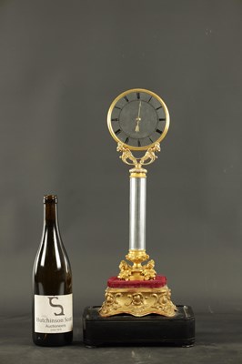 Lot 1057 - JEAN EUGENE ROBERT-HOUDIN, PARIS. A RARE MID 19TH CENTURY ORMOLU GLASS COLUMN MYSTERY CLOCK
