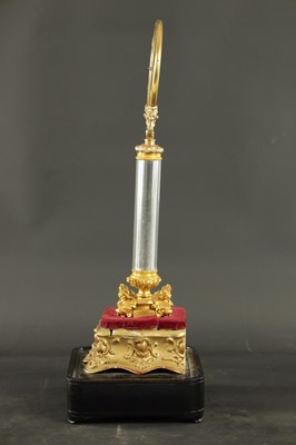 Lot 1057 - JEAN EUGENE ROBERT-HOUDIN, PARIS. A RARE MID 19TH CENTURY ORMOLU GLASS COLUMN MYSTERY CLOCK