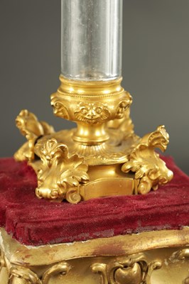 Lot 1057 - JEAN EUGENE ROBERT-HOUDIN, PARIS. A RARE MID 19TH CENTURY ORMOLU GLASS COLUMN MYSTERY CLOCK