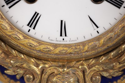 Lot 986 - CHARLES FRODSHAM, PARIS, A LARGE ORMOLU AND SEVRES-STYLE PORCELAIN MANTEL CLOCK