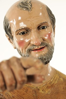 Lot 540 - A 19TH CENTURY CONTINENTAL CARVED POLYCHROME WOODEN LAY FIGURE