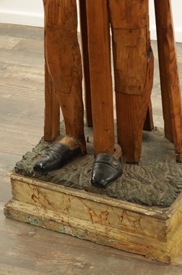 Lot 540 - A 19TH CENTURY CONTINENTAL CARVED POLYCHROME WOODEN LAY FIGURE