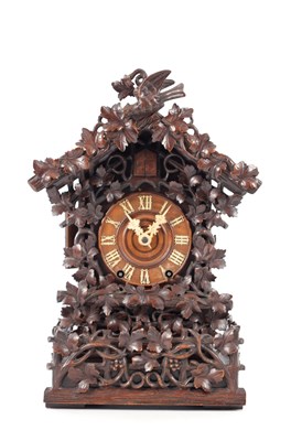 Lot 1013 - A LATE 19TH CENTURY BLACK FOREST DOUBLE FUSEE CUCKOO CLOCK
