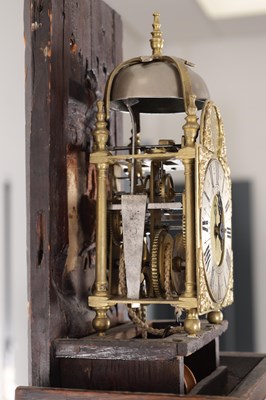Lot 944 - ABRAHAM WESTON, LEWES. A SMALL EARLY 18TH CENTURY CASED LANTERN CLOCK
