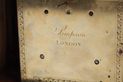 Lot 934 - SAMPSON, LONDON. A REGENCY FIGURED MAHOGANY PAD TOP BRACKET CLOCK