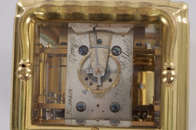 Lot 1089 - A LATE 19TH CENTURY FRENCH GIANT REPEATING GORGE CASED CARRIAGE CLOCK